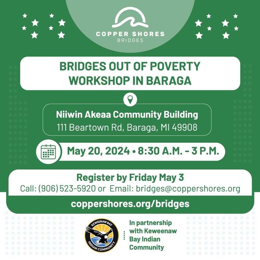 Bridges Out of Poverty workshop is coming to Baraga on May 20