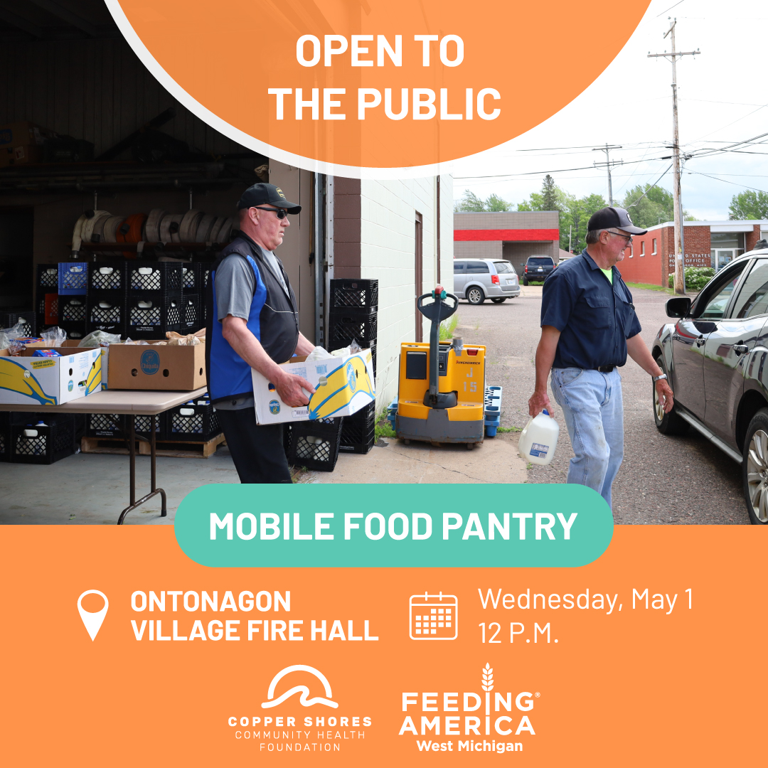 Mobile food pantry in Ontonagon on May 1, 2024