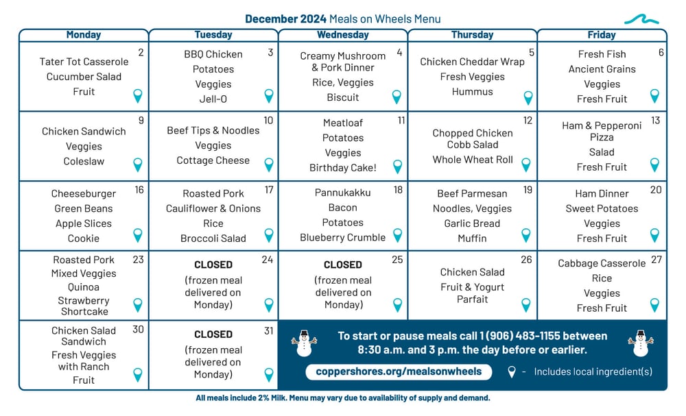 2024-11-19 Menu Calendar - November - Copper-Shores-Meals-On-Wheels-OL
