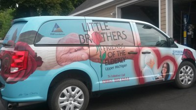 Little Brothers Van Gets Wrapped
